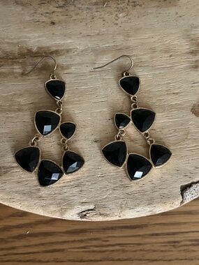 Chunky Black and Gold Earrings
